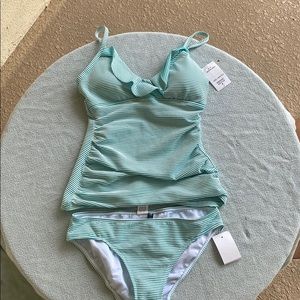Ralph Lauren green stripe tankini